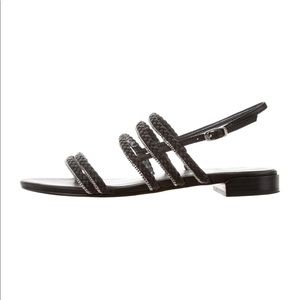 Stuart Weitzman Braided Chain Embellished Sandals